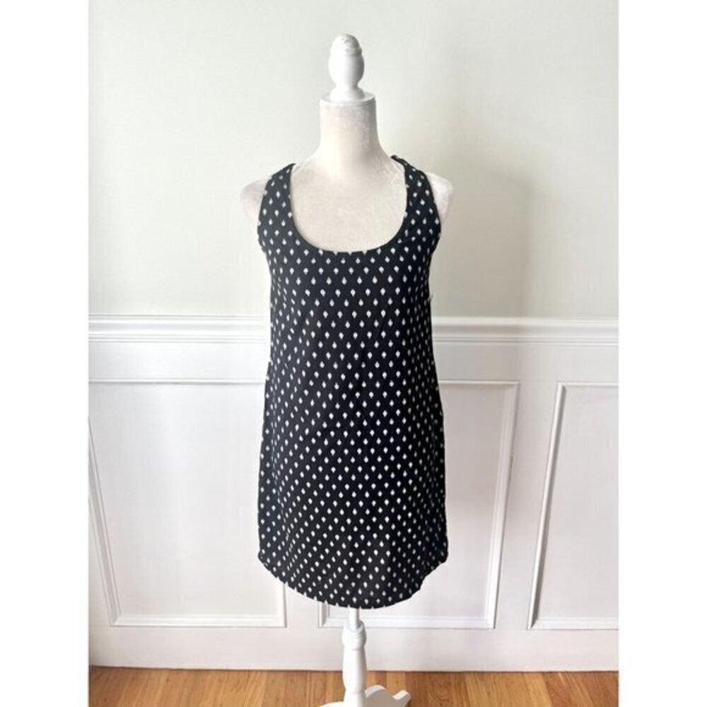 Old Navy Sleeveless Black Shift Dress Printed NWT XSP